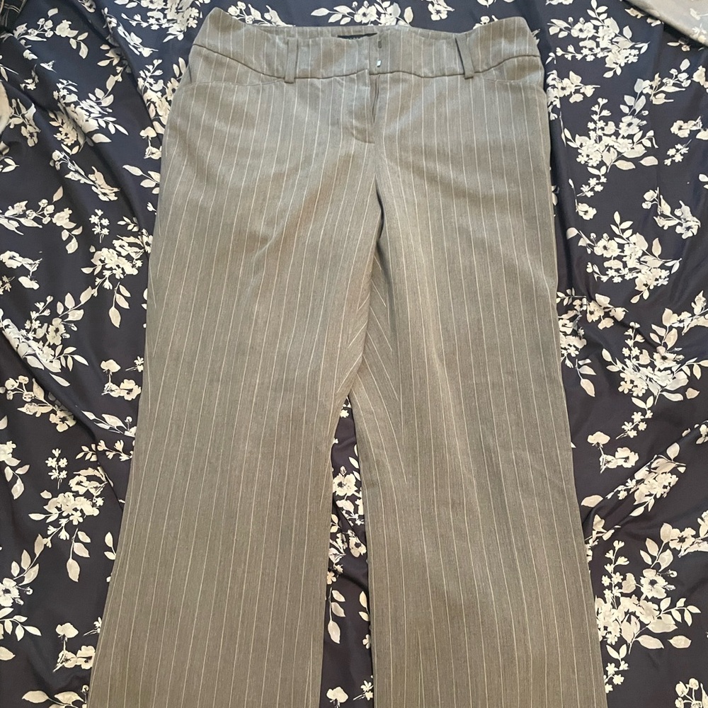 Gray and White Dress Pants